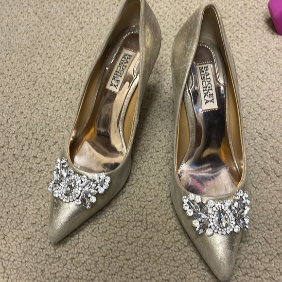WORN - BEST OFFER USED BADGLEY MISCHKA PUMPS PRE-OWNED 6 - Picture 1 of 9